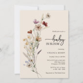 Invitation du Baby shower Floral Boho (Devant)