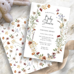 Invitation du Baby shower Floral Boho