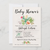 Invitation du Baby shower Floral Cactus (Devant)