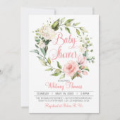 Invitation du Baby shower floral de la Pêche de Bo (Devant)