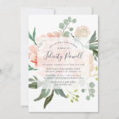 Invitation du Baby shower floral du milieu de l'ét (Devant)