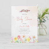 Invitation du Baby shower floral du printemps (Debout devant)