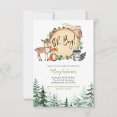 Invitation du Baby shower forestier de Woodland (Devant)