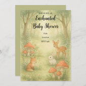 Invitation du Baby shower forestier Enchanted Toad (Devant / Derrière)