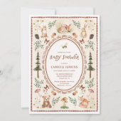 Invitation du Baby shower forestier rustique (Devant)