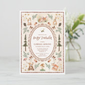 Invitation du Baby shower forestier rustique (Debout devant)