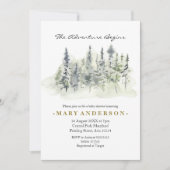 Invitation du baby shower forestier rustique de la (Devant)