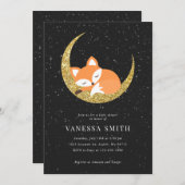Invitation du Baby shower Fox (Devant / Derrière)
