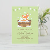 Invitation du Baby shower Fox (Debout devant)