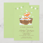 Invitation du Baby shower Fox (Devant / Derrière)
