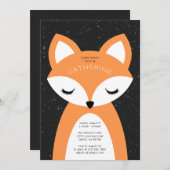 Invitation du Baby shower Fox (Devant / Derrière)