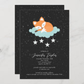 Invitation du Baby shower Fox (Devant / Derrière)