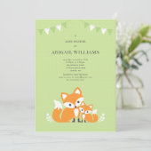 Invitation du Baby shower Fox (Debout devant)
