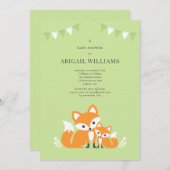Invitation du Baby shower Fox (Devant / Derrière)