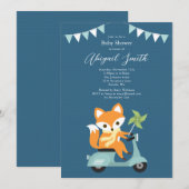 Invitation du Baby shower Fox (Devant / Derrière)