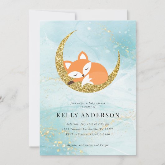 Invitation du Baby shower Fox (Devant)