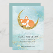 Invitation du Baby shower Fox (Devant / Derrière)