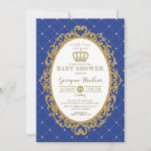 Invitation du Baby shower Gold Little Prince Royal (Devant)