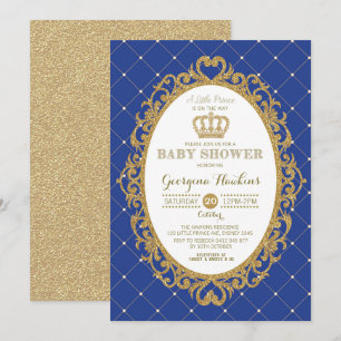 Invitation du Baby shower Gold Little Prince Royal