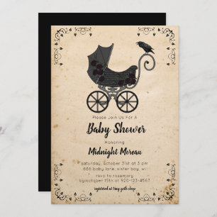 Invitation du Baby shower gothique Vintage