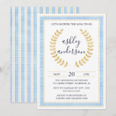 Invitation du Baby shower grec Toga (Devant / Derrière)