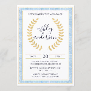 Invitation du Baby shower grec Toga