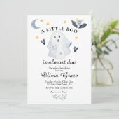 Invitation du Baby shower Halloween Ghost Little B (Debout devant)