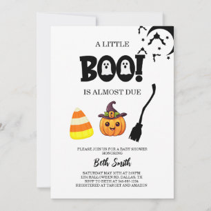Invitation du Baby shower Halloween Little Boo Pun