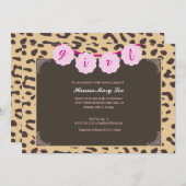 Invitation du Baby shower Leopard (Devant / Derrière)