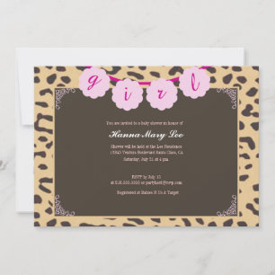 Invitation du Baby shower Leopard
