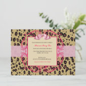 Invitation du Baby shower Leopard (Debout devant)
