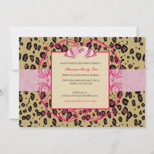 Invitation du Baby shower Leopard