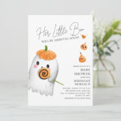 Invitation du Baby shower Little Boo Halloween (Debout devant)