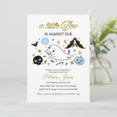 Invitation du Baby shower Little Boo Halloween (Debout devant)