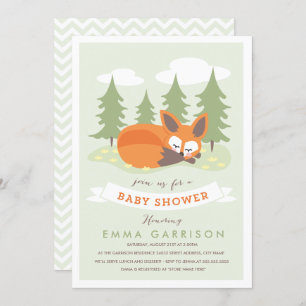 Invitation du Baby shower Little Fox