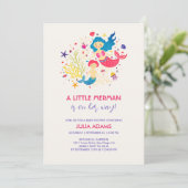 Invitation du Baby shower Little Merman Sea Breeze (Debout devant)