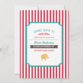 Invitation du Baby shower Little Peanut Circus (Dos)