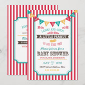 Invitation du Baby shower Little Peanut Circus (Devant / Derrière)