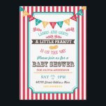 Invitation du Baby shower Little Peanut Circus<br><div class="desc">Belles invitations imprimées qui peuvent être customisées pour votre occasion spéciale. Découvrez le magasin Origami Prints pour trouver des enveloppes et d'autres produits qui correspondent à ce design !</div>
