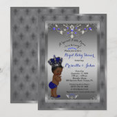 Invitation du Baby shower Little Prince, ARGENT Ro (Devant / Derrière)