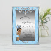 Invitation du Baby shower Little Prince, ARGENT Ro (Debout devant)