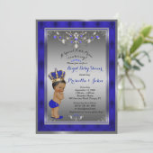 Invitation du Baby shower Little Prince, ARGENT Ro (Debout devant)