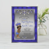 Invitation du Baby shower Little Prince, ARGENT Ro (Debout devant)