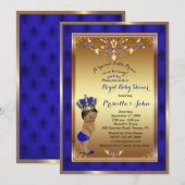 Invitation du Baby shower Little Prince, Royal Blu (Devant / Derrière)