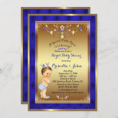 Invitation du Baby shower Little Prince, Royal Blu (Devant / Derrière)