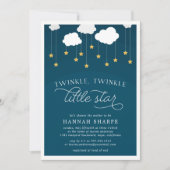 Invitation du Baby shower Little Star | Marine (Devant)