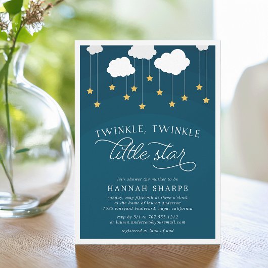 Invitation du Baby shower Little Star | Marine