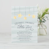 Invitation du Baby shower Little Star | Menthe (Debout devant)