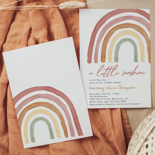 Invitation du Baby shower Little Sunshine