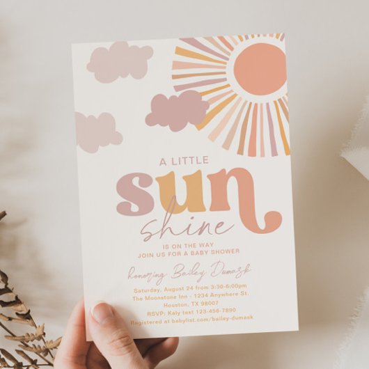 Invitation du Baby shower Little Sunshine